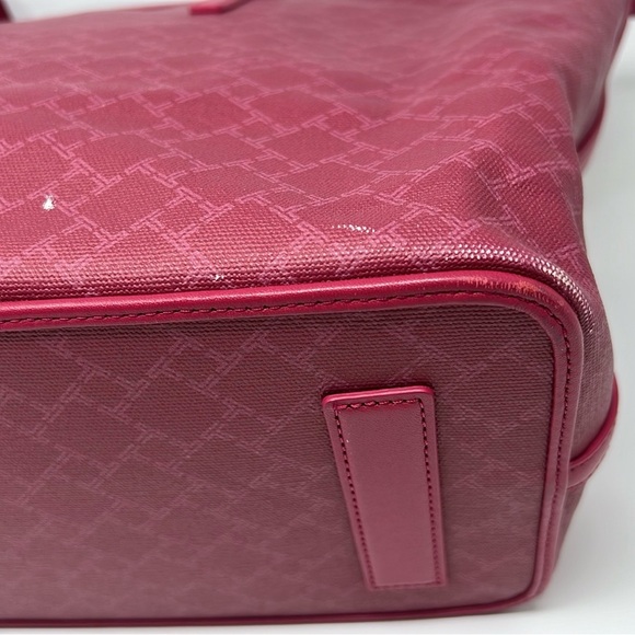 TUMI EVERYDAY TOTE BAG COATED CANVAS/ LEATHER/ RESPBERRY - Picture 11 of 13